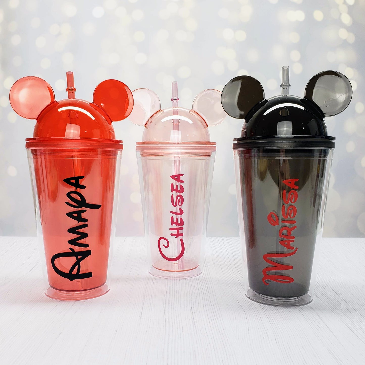 Mickey Mouse Ears Tumbler with Personalized Name Decal