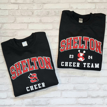 Shelton Cheer Team 23-34 Shirt - Cheerleader Logo