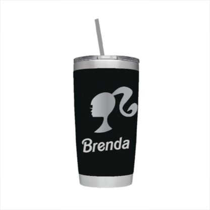 Barbie Head Personalized Laser Engraved Name Tumbler