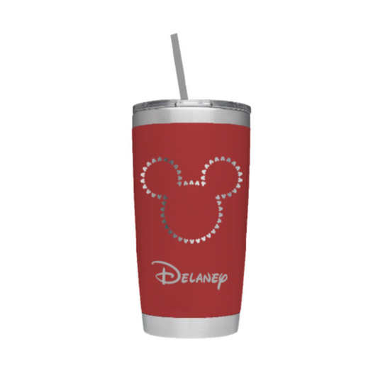 Mickey Heads Laser Engraved Tumbler with Personalized Name