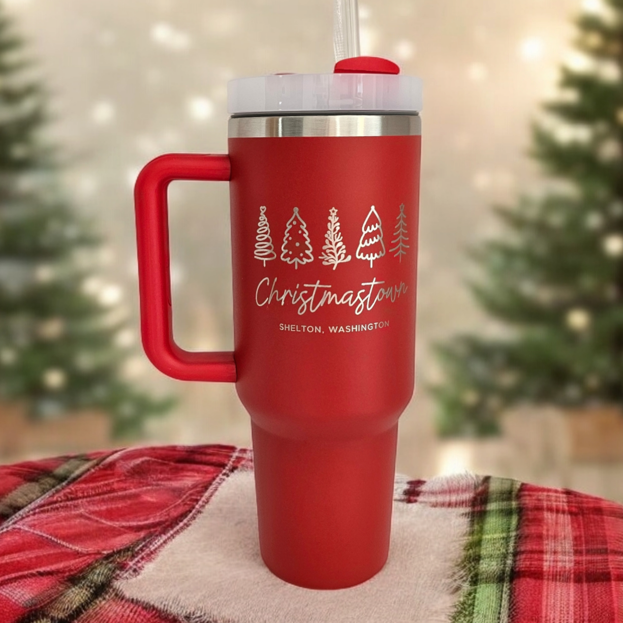 Christmastown Shelton Washington Christmas Trees Tumbler