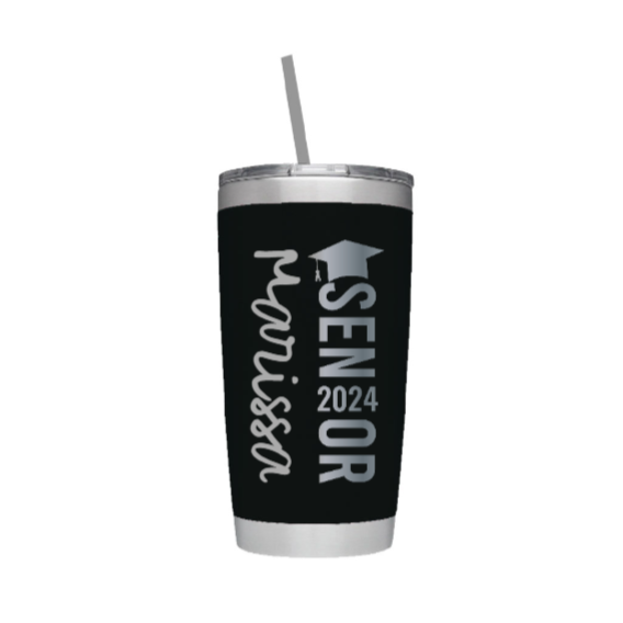 Senior 2024 Graduation Laser Engraved Tumbler with Name on Front