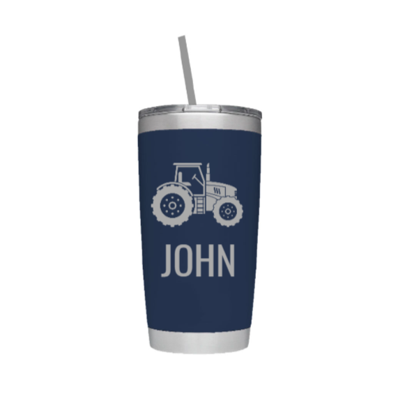 Tractor Laser Engraved Tumbler with Name