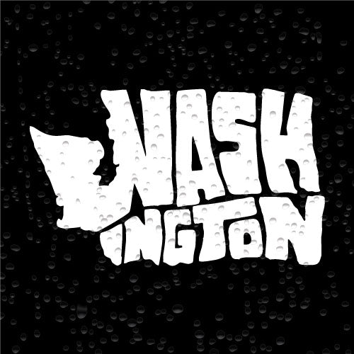 Washington State Word Art Vinyl Sticker