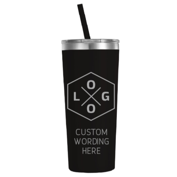 Custom Corporate Gift Engraved Stainless Steel Tumbler With Straw, NOT a  Cheap Sticker, 22oz Double Wall Travel Mug With Your Business Logo 