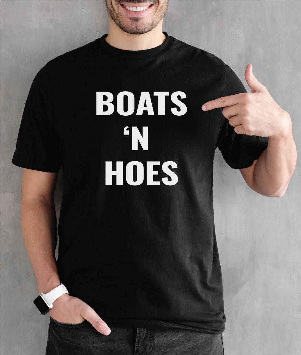 Boats N Hoes Men's Black Tank Top