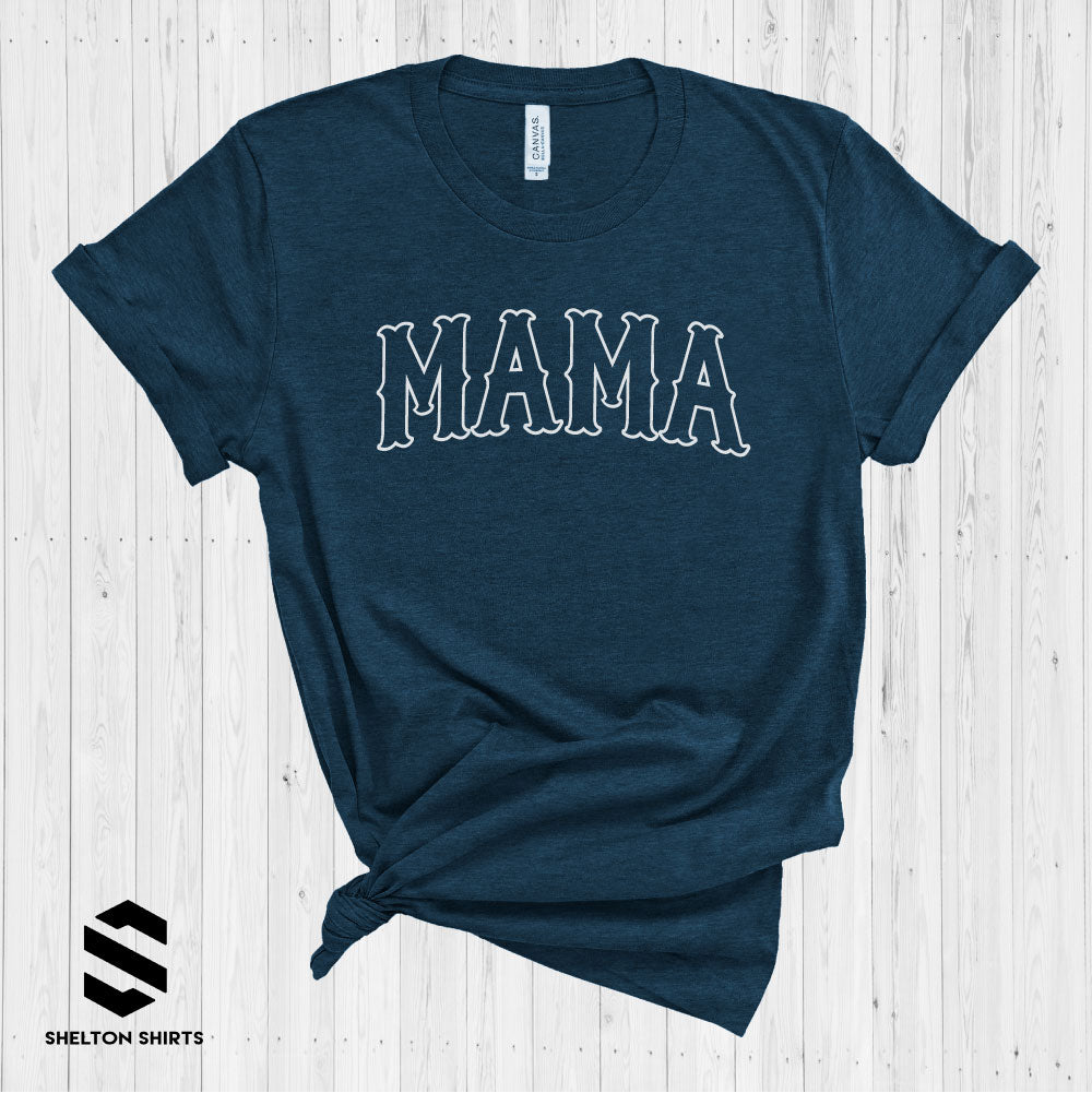 Mama Baseball Font Shirt