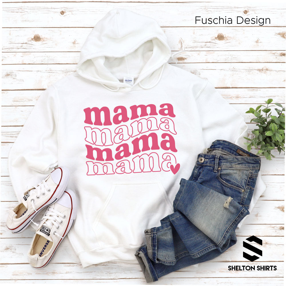 Mama Trendy Curvy Font with Heart Shirt