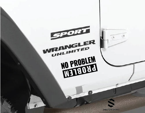 Problem No Problem Off-road Jeep Vinyl Car Decal Sticker
