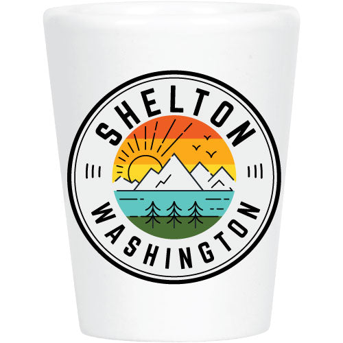 Shelton Washington Stacked Font Shot Glasses