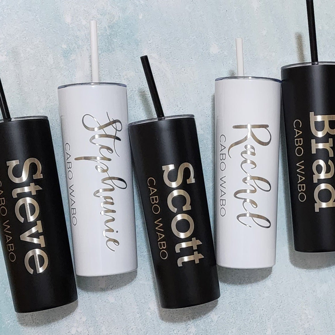 Bridal Party Tumblers with Script Name and Title Engraved