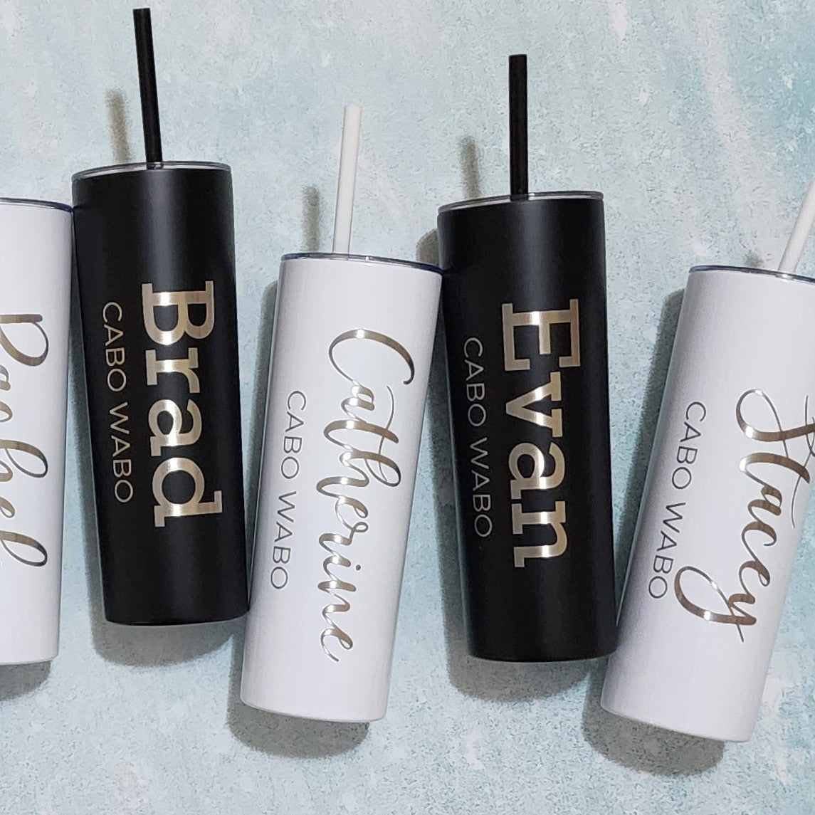 Bridal Party Tumblers with Script Name and Title Engraved