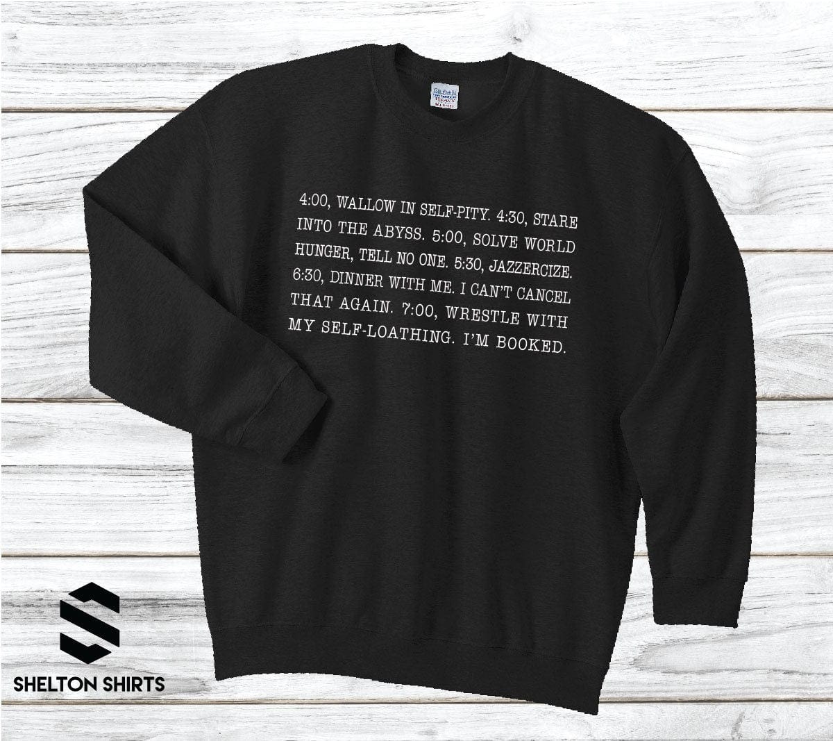 4:00 Wallow in Self Pity Daily Routine The Grinch Quote Crew Neck Sweatshirt