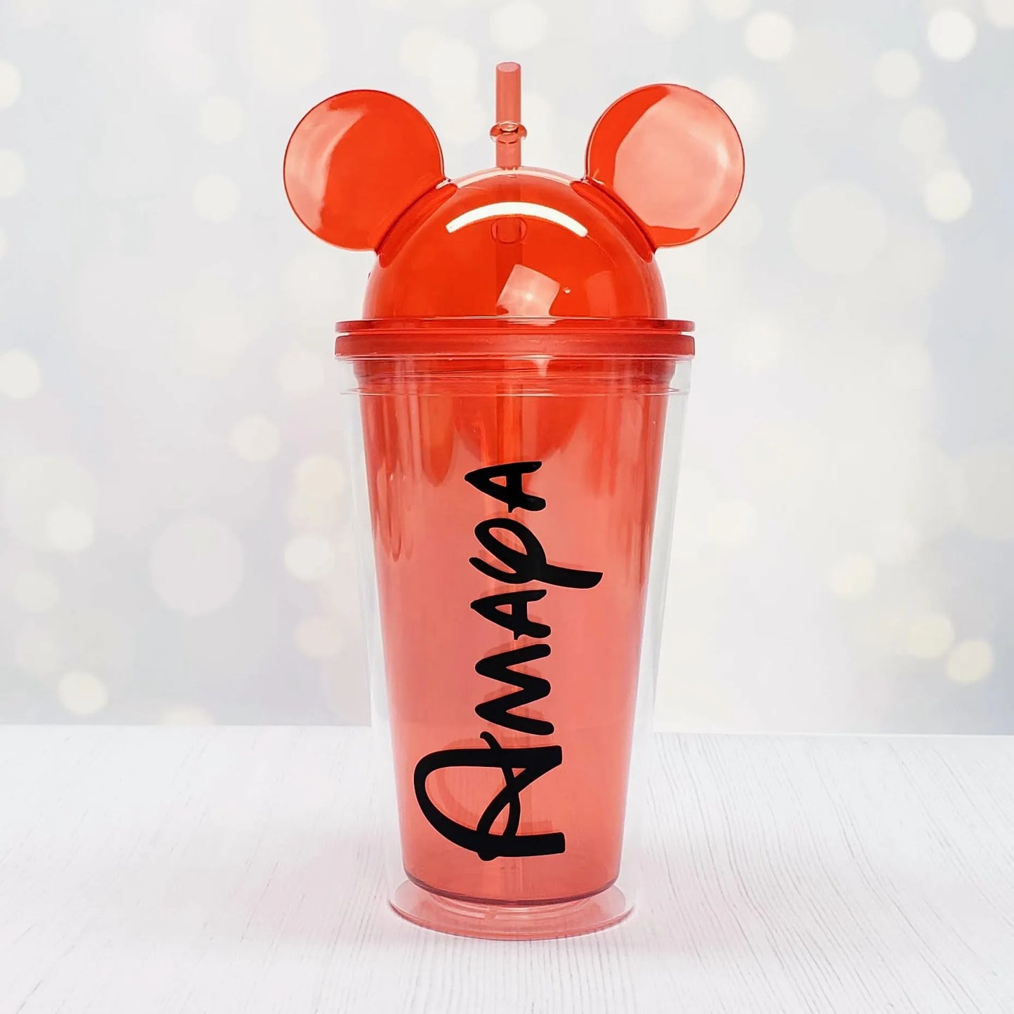Mickey Mouse Ears Tumbler with Personalized Name Decal