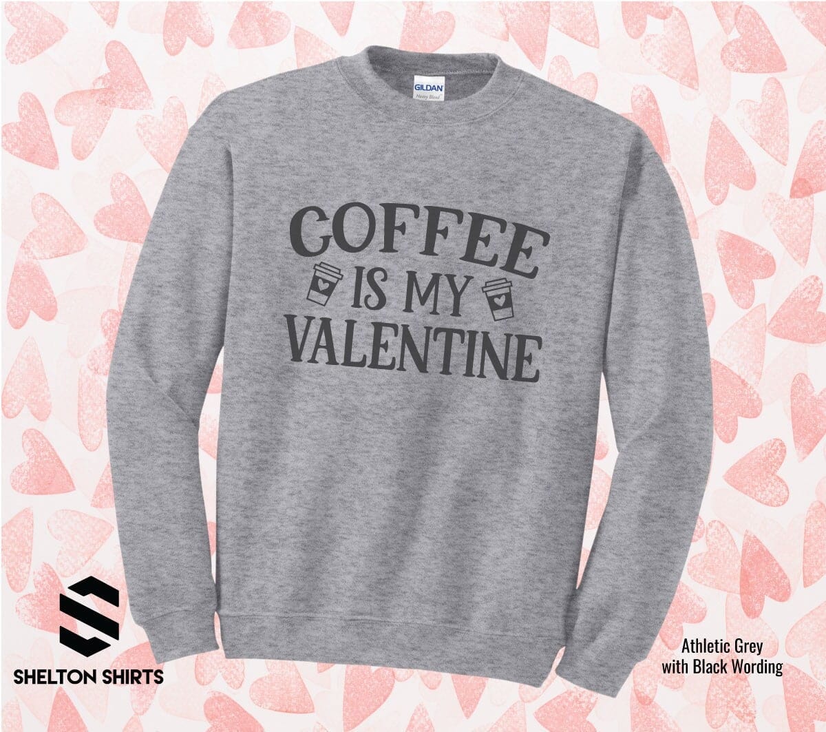 Coffee Is My Valentine Super Comfy Crew Neck Heather Grey Unisex Sweatshirt
