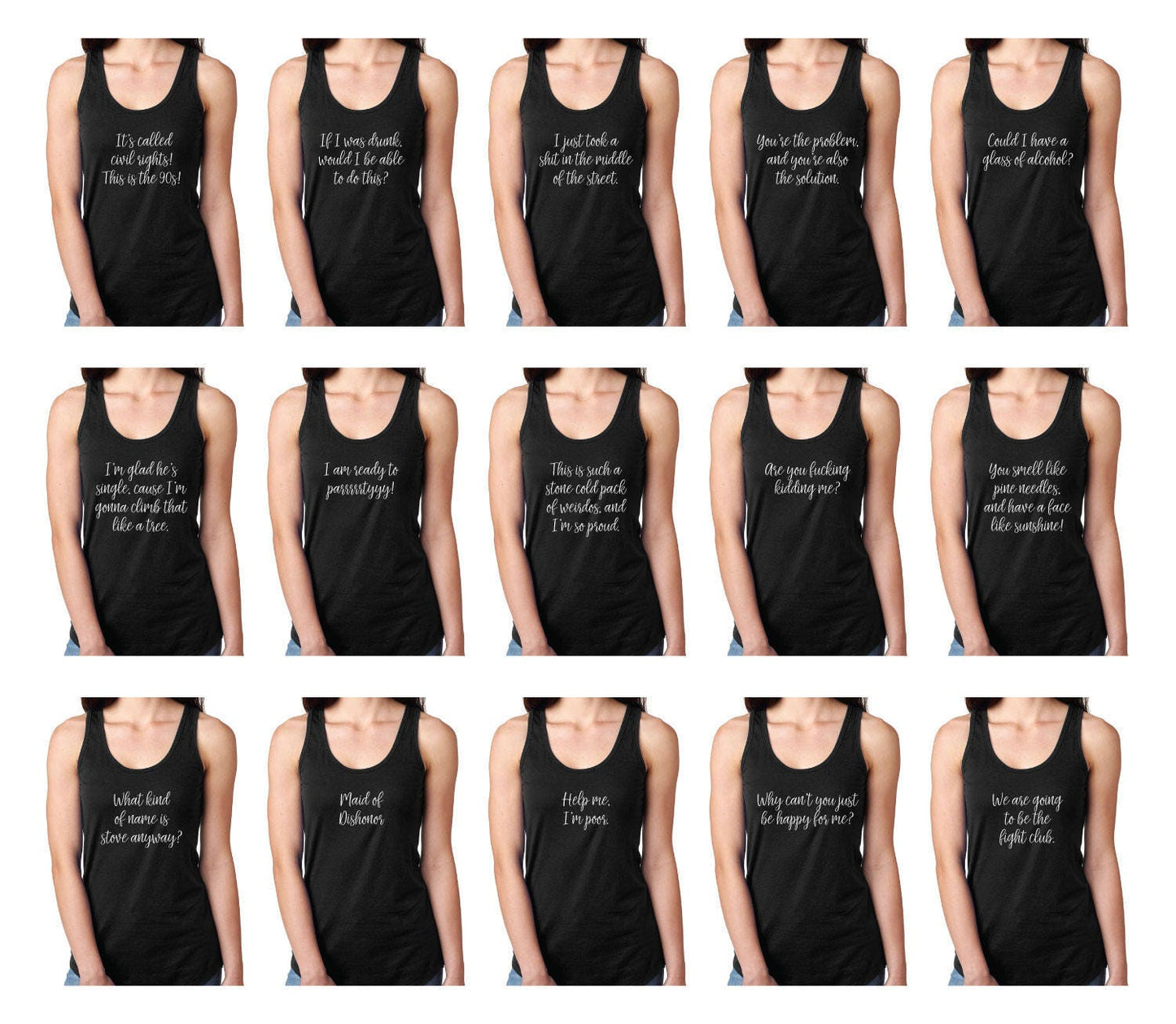 Bridesmaids Quotes Bachelorette Party Racerback Tank Tops