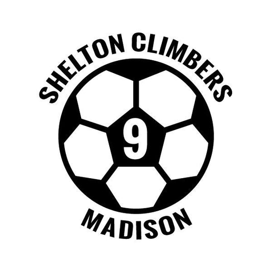 Soccer Ball with Team Name and Player Name and Number Personalized Vinyl Decal Car Sticker