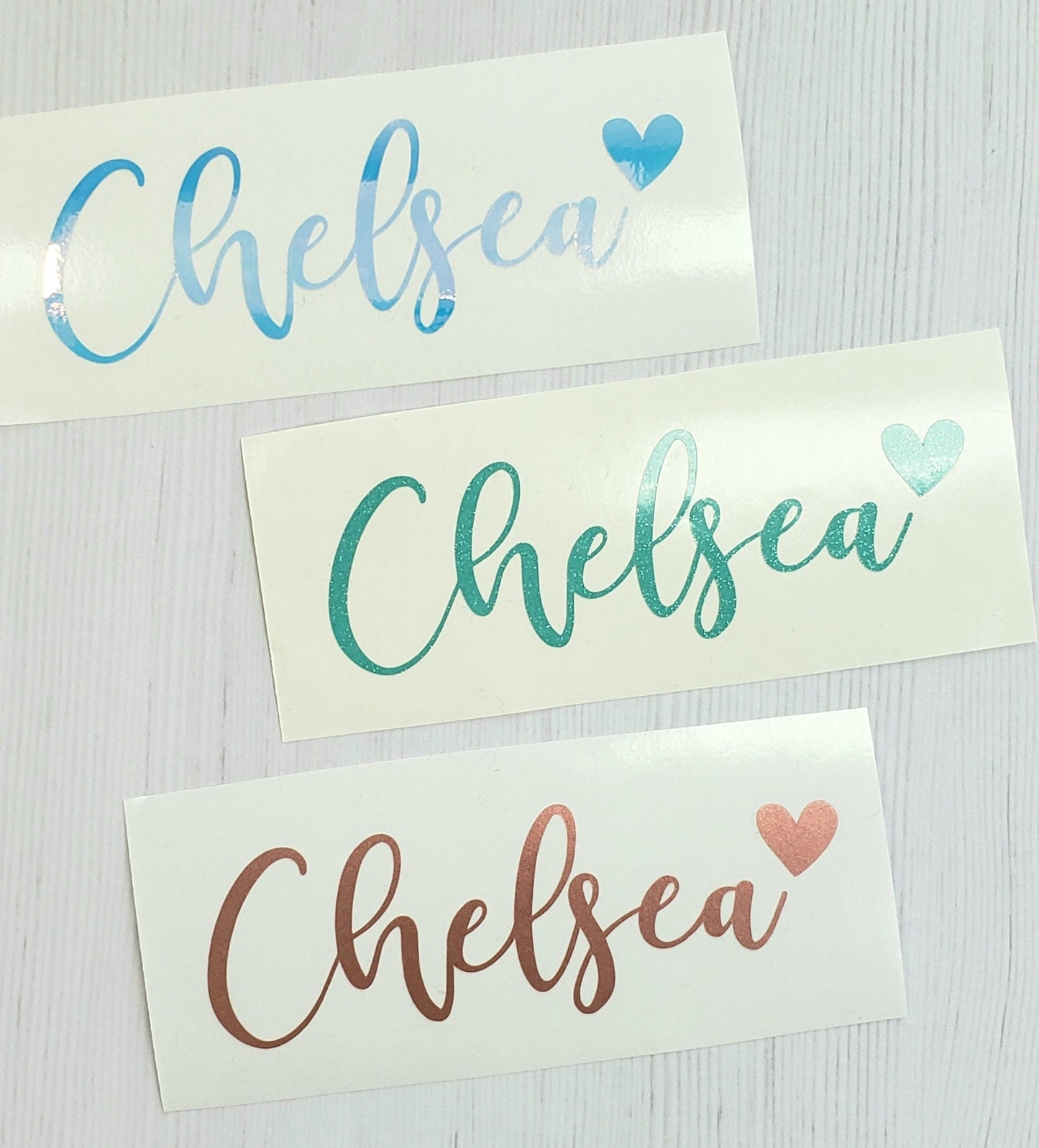 Name with Heart Cutout Vinyl Sticker Decal - Script Name Decal - Custom Any Word Vinyl Sticker