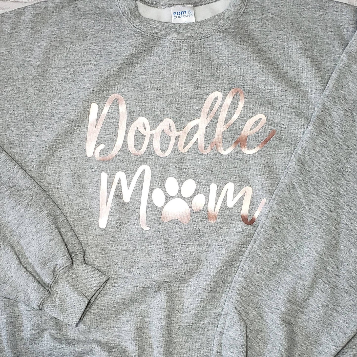 Doodle Mom Super Comfy Crew Neck Heather Grey Unisex Sweatshirt