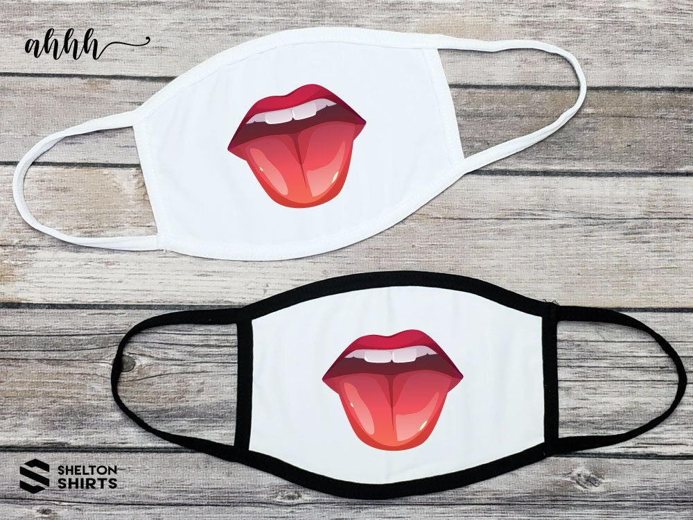 Tongue Lick Individual Red Lips Funny Face Mask