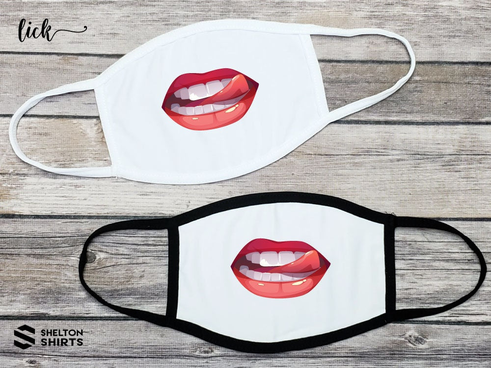 Ahhh Tongue Individual Red Lips Funny Face Mask