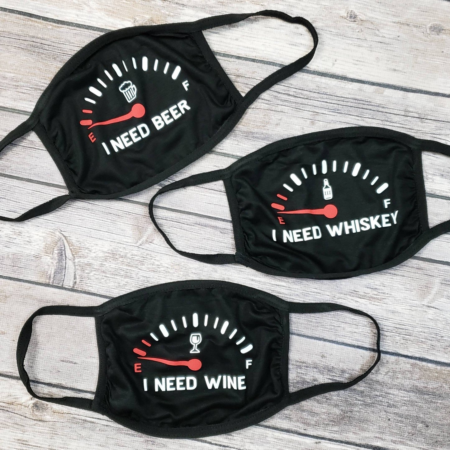 I Need Beer - I Need Wine - Funny Face Mask