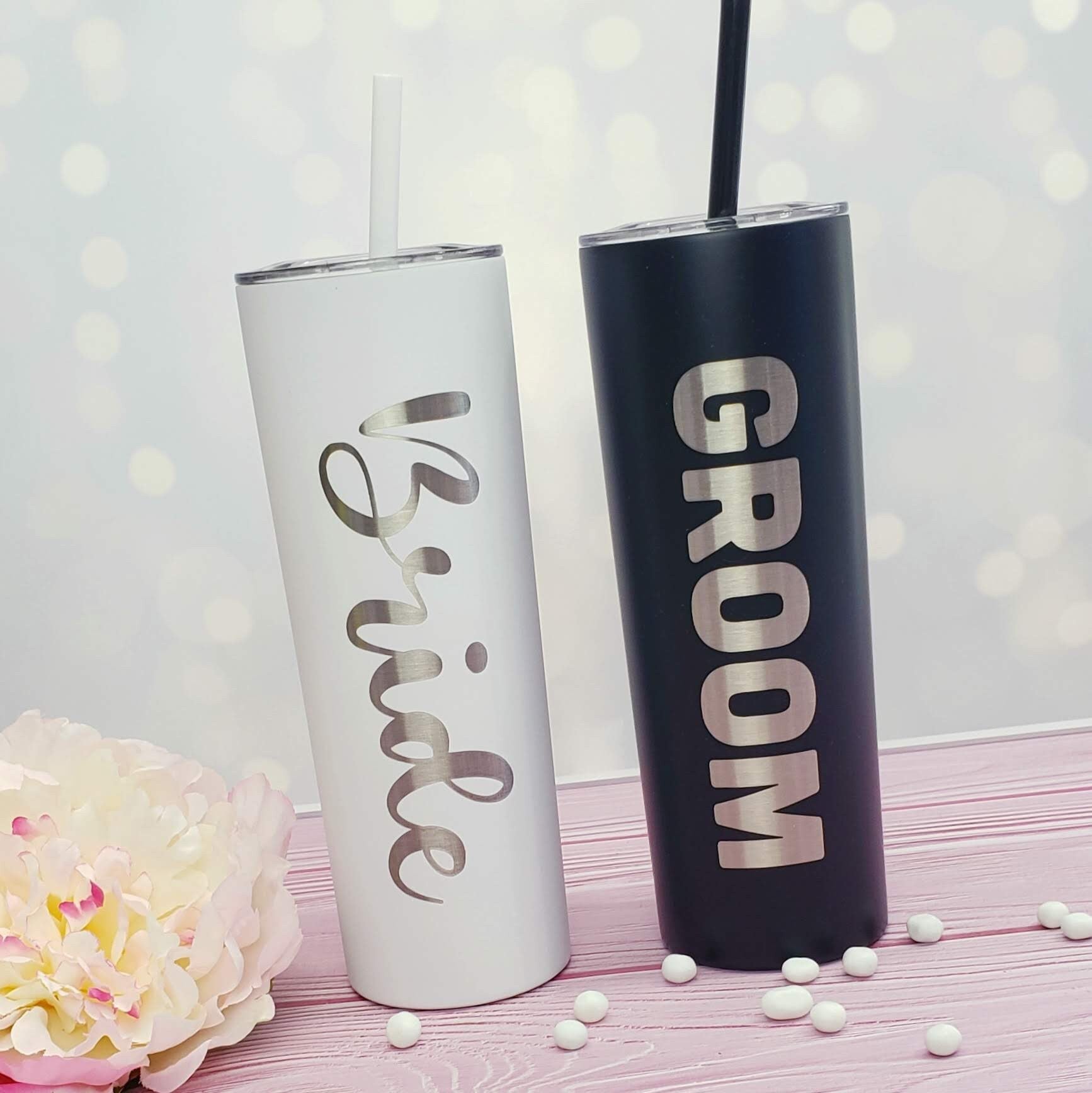 Chevron Personalized Cold Tumbler with Straw by Dabney Lee