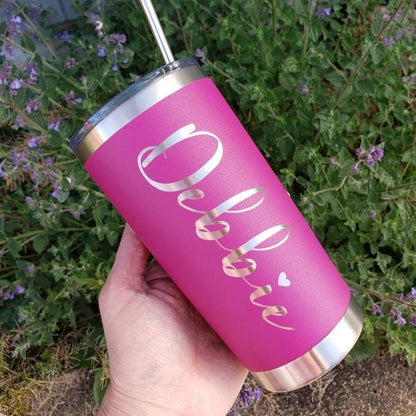 Laser Engraved Rose Apothecary Tumbler with your name engraved