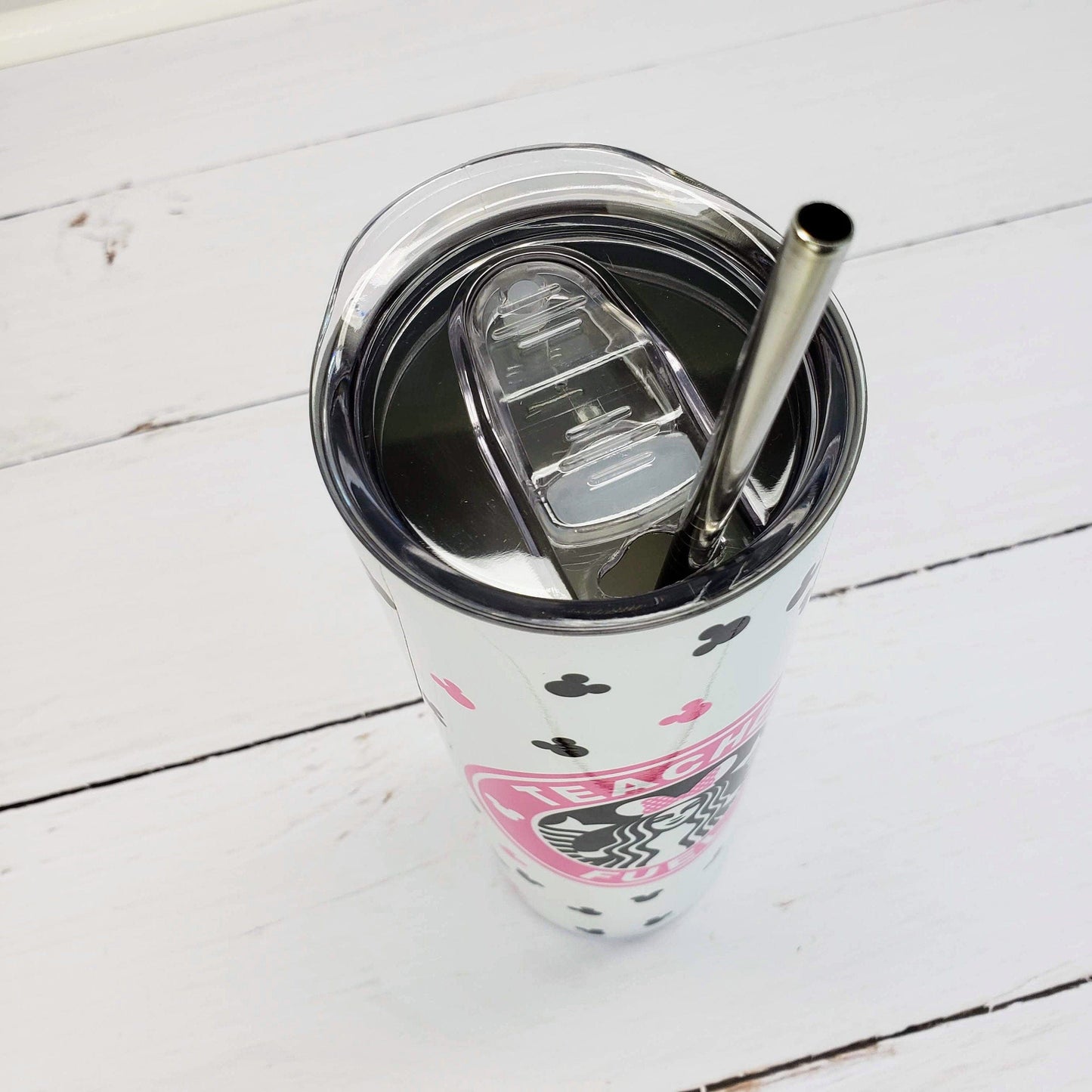 Minnie Starbucks Tumbler with Personalized Name up the side