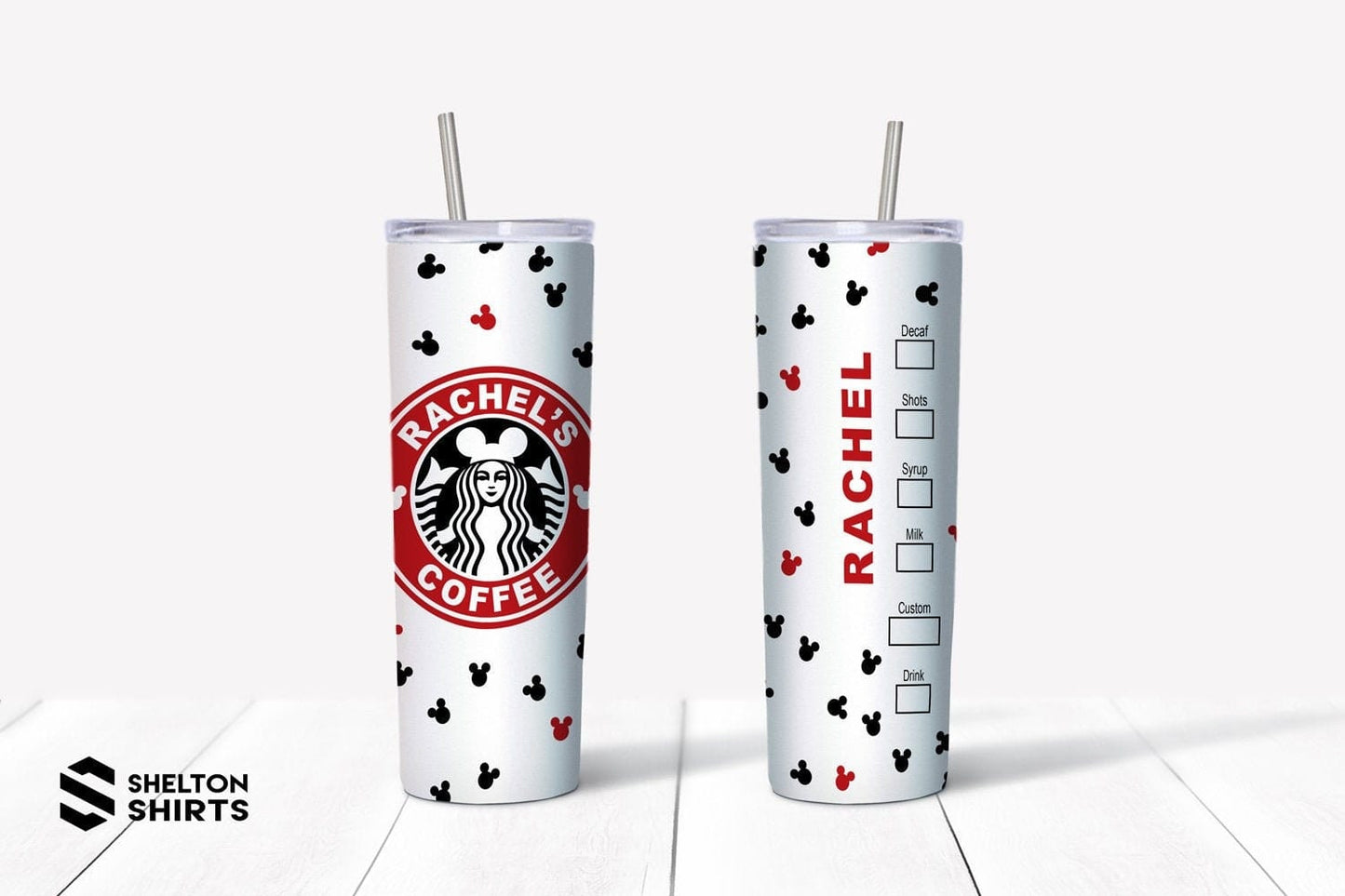Minnie Starbucks Tumbler with Personalized Name up the side