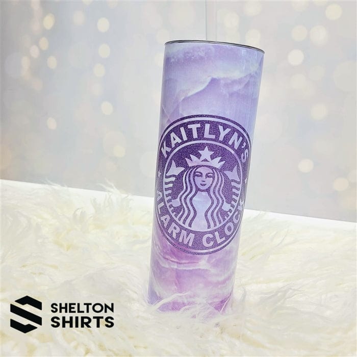Purple Cloud Tumbler with Glitter Purple Personalized Starbucks Logo Decal