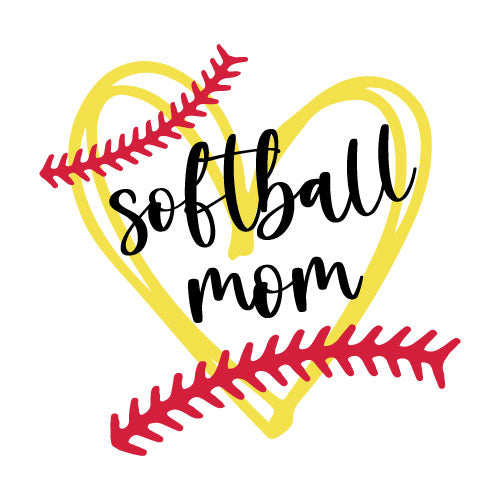 Softball Mom Sketched Heart Hoodie