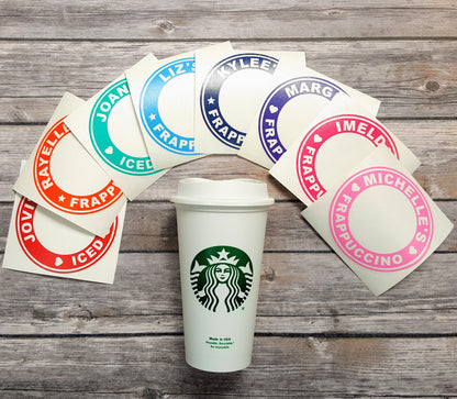 Starbucks Hot Cocoa Custom Vinyl Decal or Vinyl Decal on Authentic Starbucks Reusable Cup