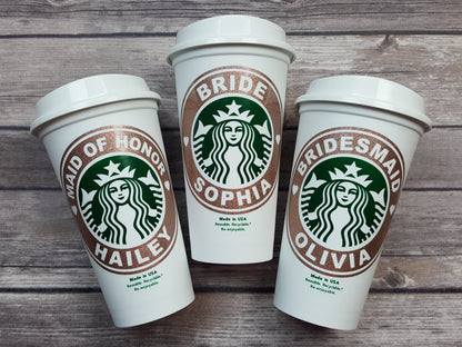 Personalized 16 oz Starbucks Reusable Cup with Custom Vinyl Decal or Decal Only