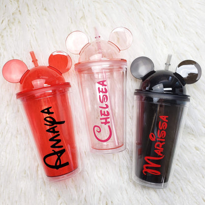 Mickey Mouse Ears Tumbler with Personalized Name Decal