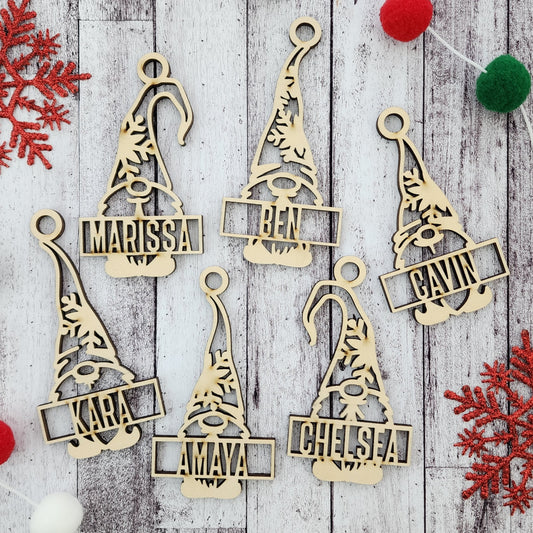 Personalized Gnome Christmas Ornaments