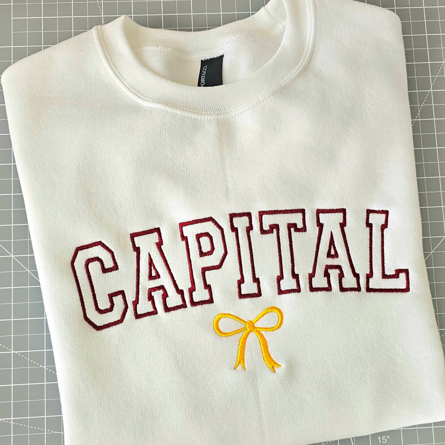 Capital with Bow Embroidered Sweatshirt