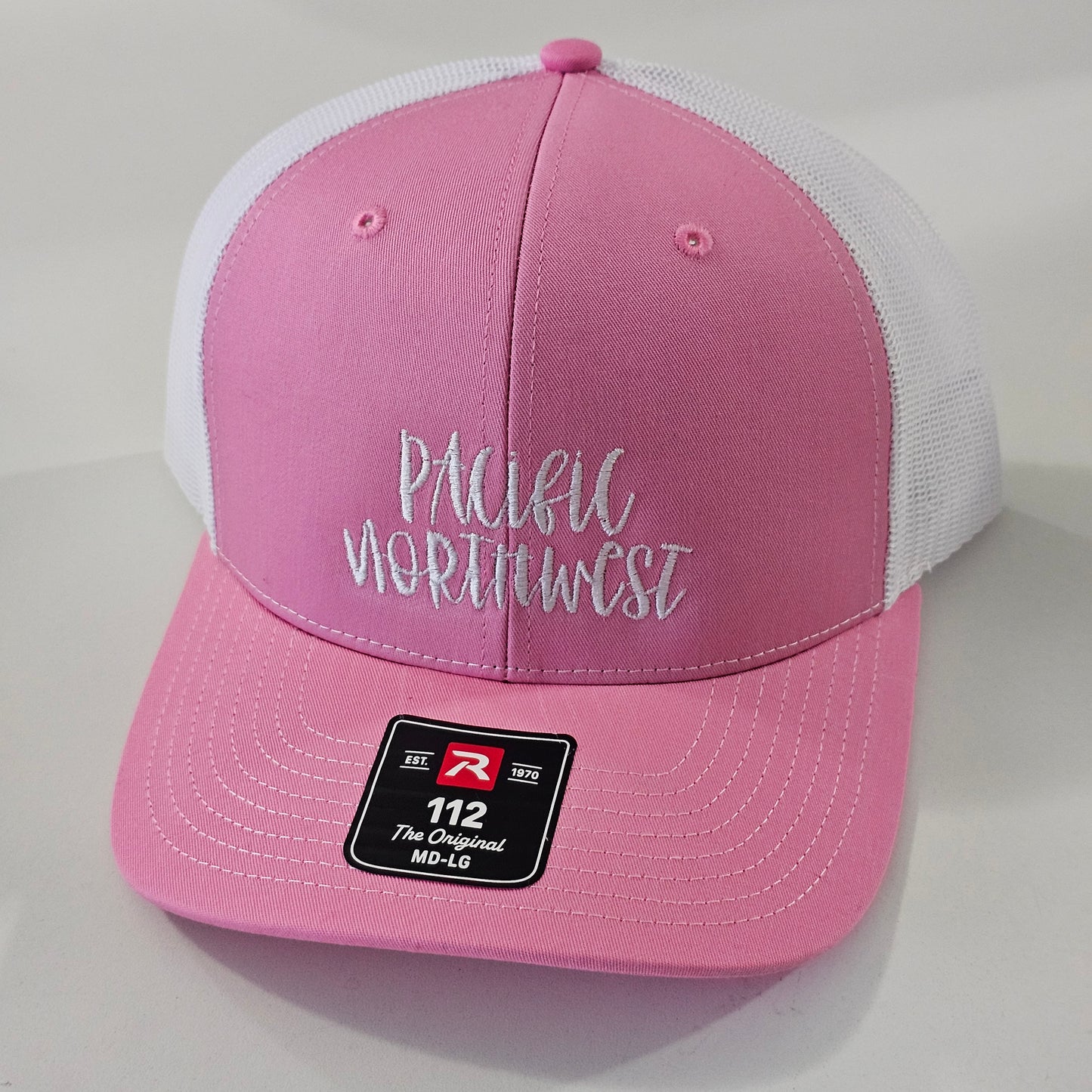 Pacific Northwest Pink and White Embroidered Hat