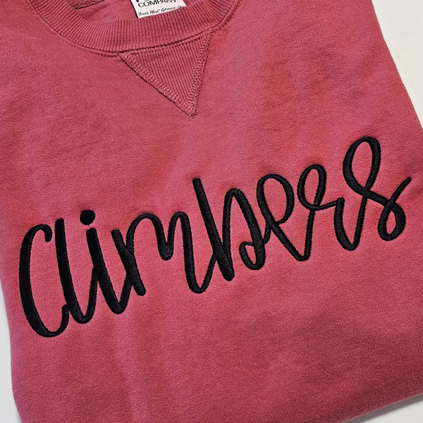 Climbers Script Embroidered Sweatshirt