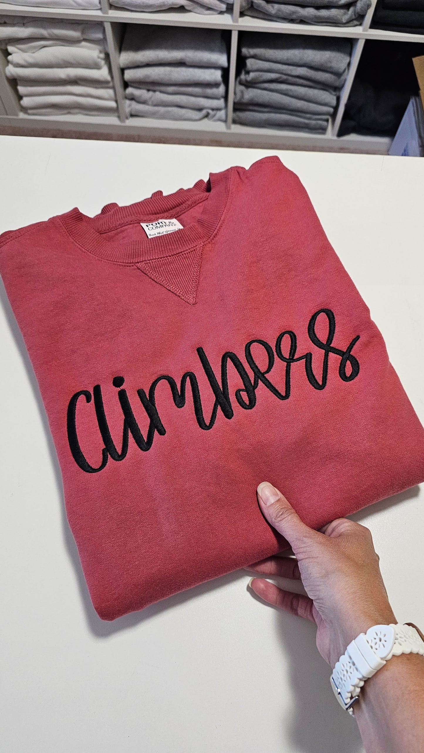 Climbers Script Embroidered Sweatshirt