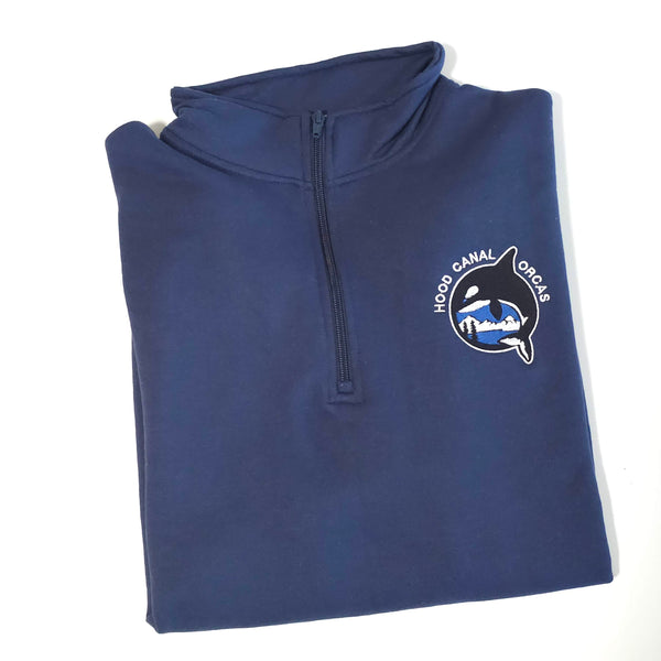 Embroidered Hood Canal Orcas Quarter Zip Sweatshirt