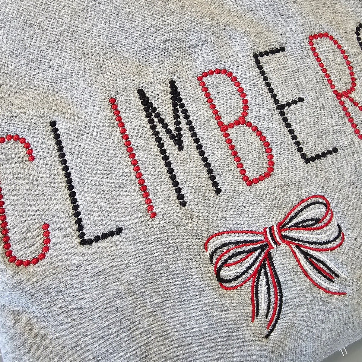 Embroidered Dot Font and Bow Personalized Sweatshirt – SheltonShirts