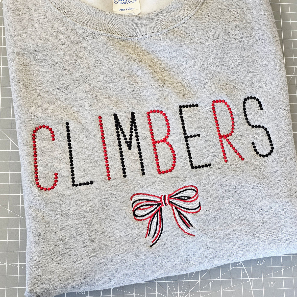 Embroidered Dot Font and Bow Personalized Sweatshirt – SheltonShirts