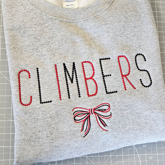 Embroidered Dot Font and Bow Personalized Sweatshirt