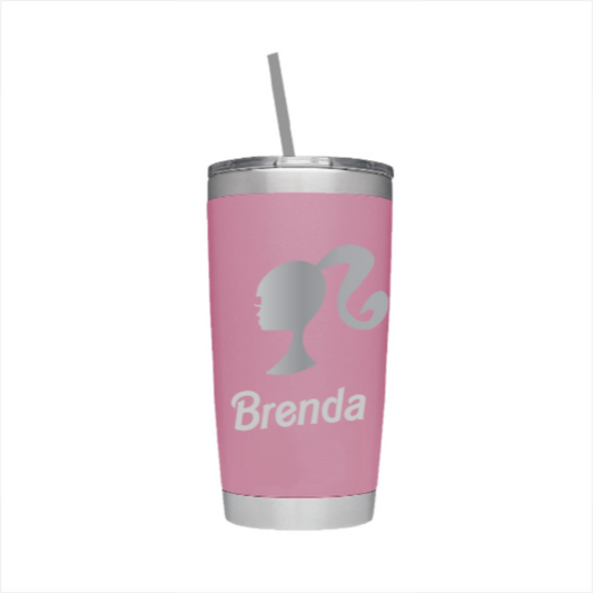 Barbie Head Personalized Laser Engraved Name Tumbler