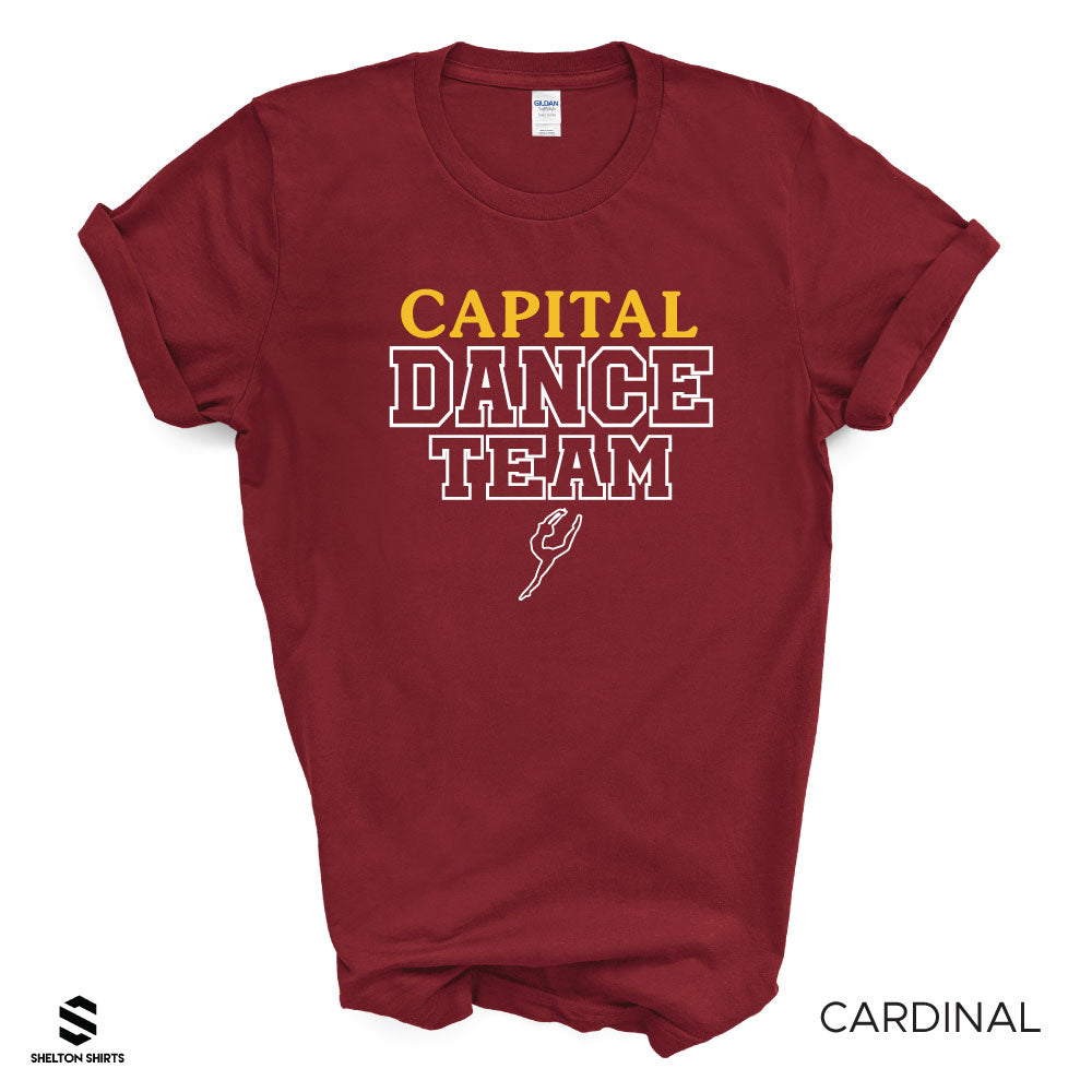 Capital Dance Team with Dancer Fan Cardinal T-Shirt