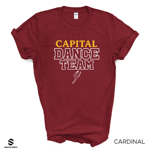 Capital Dance Team with Dancer Fan Cardinal T-Shirt