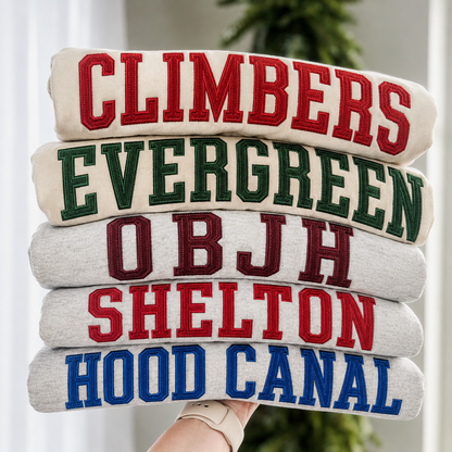 Embroidered Custom Varsity Letter School Sweatshirt