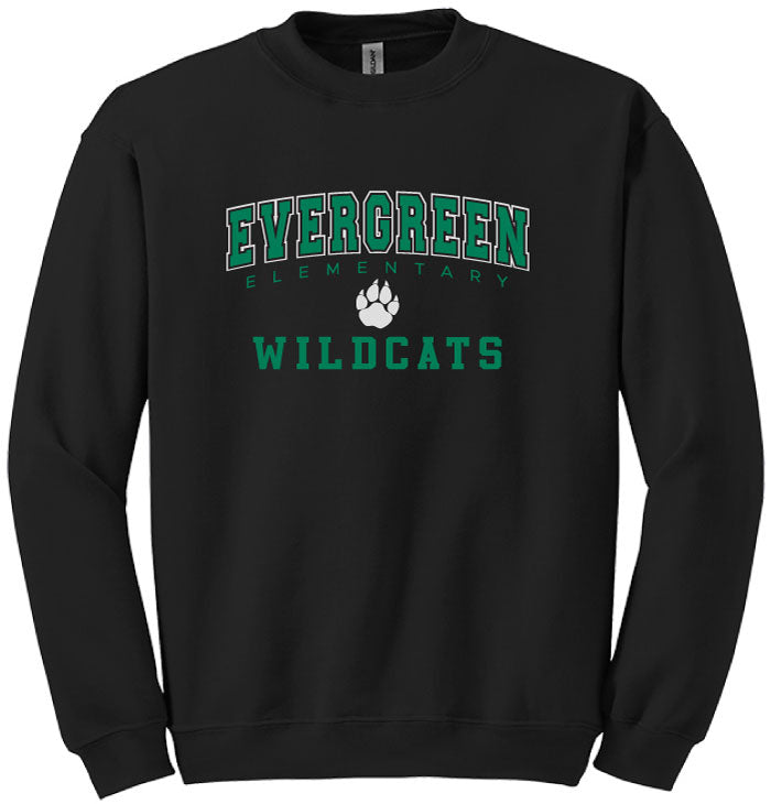 Evergreen Elementary Wildcats Crewneck Sweatshirt