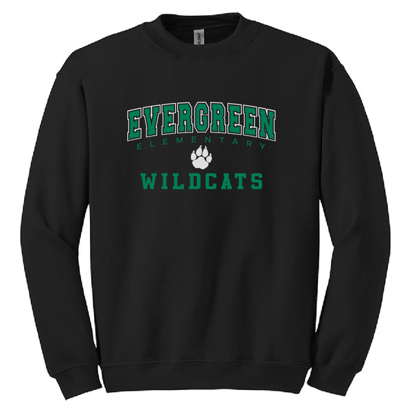 Evergreen Elementary Wildcats Crewneck Sweatshirt